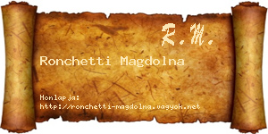Ronchetti Magdolna névjegykártya